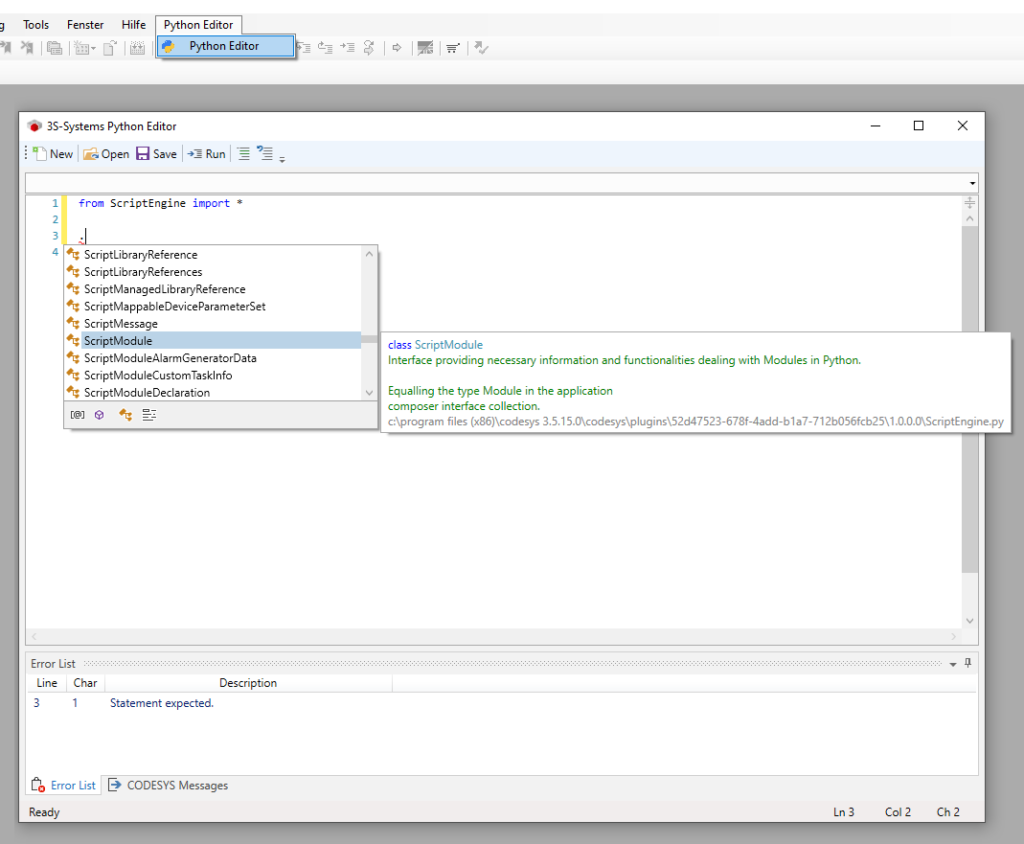 CODESYS-Plugin für die ScriptEngine-basierte Automatisierung mit Python ...