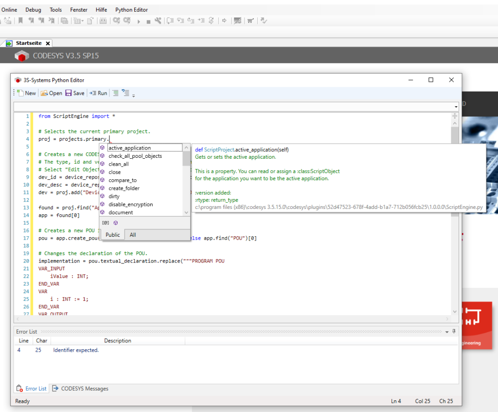 CODESYS-Plugin für die ScriptEngine-basierte Automatisierung mit Python ...